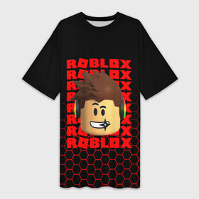 Платье-футболка 3D с принтом ROBLOX LEGO FACE  УЗОР СОТЫ в Новосибирске,  |  | game | gamer | logo | minecraft | oof | roblox | simulator | игра | конструктор | лого | майнкрафт | симулятор | строительство | фигура