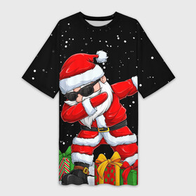 Платье-футболка 3D с принтом SANTA, DAB в Новосибирске,  |  | 2021 | 2022 | bad | christmas | dab | happy | merry | merry christmas | new year | santa | snow | sweater | ugly christmas | winter | деб | дэб | зима | новогодний | новогодняя | новый год | рождественский | рождественский свитер | рождеств