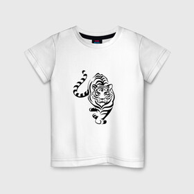 Детская футболка хлопок с принтом Символ года (тигр) праздник в Новосибирске, 100% хлопок | круглый вырез горловины, полуприлегающий силуэт, длина до линии бедер | 2022 | зима | новый год | символ года | снег | тигр