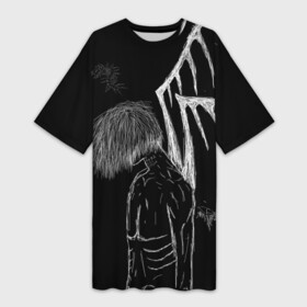 Платье-футболка 3D с принтом Dead Ghoul в Новосибирске,  |  | 10007 | anime | dead ghoul | dead inside | depression | dota | drain | zxc | zxcursed | альт | аниме | дед инсайд | дэд инсайд | курсед | токийский гуль