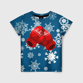 Детская футболка 3D с принтом ЗИНИИ ПЕРЧАТКИ ОТ ХОЛОДА в Новосибирске, 100% гипоаллергенный полиэфир | прямой крой, круглый вырез горловины, длина до линии бедер, чуть спущенное плечо, ткань немного тянется | blue | cold | from | gloves | ice | new | red | snow | snowflakes | winter | year | год | зима | зинии | красный | лед | новый | от | перчатки | синий | снег | снежинки | холод | холода