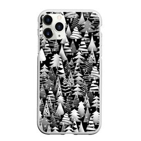 Чехол для iPhone 11 Pro матовый с принтом Лес абстрактных ёлок в Новосибирске, Силикон |  | абстракция | ёлка | ель | лес | новогодний | новый год | паттерн | рождество | снег | снежинки | чернобелый