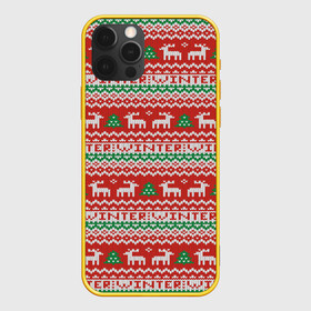 Чехол для iPhone 12 Pro с принтом Deer Christmas Pattern в Новосибирске, силикон | область печати: задняя сторона чехла, без боковых панелей | Тематика изображения на принте: background | christmas | christmas pattern | deer | herringbone | holiday | knitted pattern | new year | pattern | texture | tree | вязаный узор | елка | елочка | новогодний узор | новый год | олени | паттерн | праздник | рождество | текстура | узор | фон