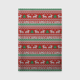 Обложка для автодокументов с принтом Deer Christmas Pattern в Новосибирске, натуральная кожа |  размер 19,9*13 см; внутри 4 больших “конверта” для документов и один маленький отдел — туда идеально встанут права | background | christmas | christmas pattern | deer | herringbone | holiday | knitted pattern | new year | pattern | texture | tree | вязаный узор | елка | елочка | новогодний узор | новый год | олени | паттерн | праздник | рождество | текстура | узор | фон