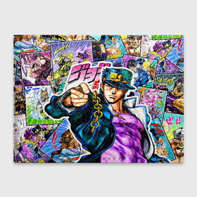 Обложка для студенческого билета с принтом Джотаро   JoJos Bizarre Adventure в Новосибирске, натуральная кожа | Размер: 11*8 см; Печать на всей внешней стороне | anime | jojo | jojo bizarre adventure | jojos bizarre adventure | jotaro kujo | star platinum | аниме | джоджо | джотаро куджо | дзётаро кудзё | манга | профессор куджо