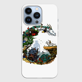 Чехол для iPhone 13 Pro с принтом Миры Хаяо Миядзаки унесенные призраками и другие в Новосибирске,  |  | Тематика изображения на принте: аниме | ветер крепчает | поньо | порко россо | призрак | тоторо | унесенные призраками | хаяо миядзаки | ходячий замок