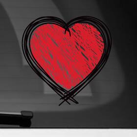 Наклейка на автомобиль с принтом Doodle Heart в Новосибирске, ПВХ |  | Тематика изображения на принте: граффити | карандаш | любовь | набросок | рисунок | сердце | эских