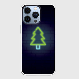 Чехол для iPhone 13 Pro с принтом неоновая елка с новым годом в Новосибирске,  |  | happy new year | neon | елка | неон | фон стены