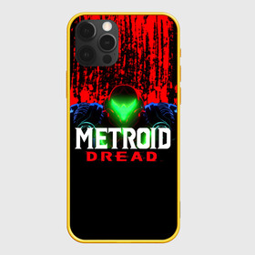 Чехол для iPhone 12 Pro с принтом Metroid Dread Самус Аран и потеки крови в Новосибирске, силикон | область печати: задняя сторона чехла, без боковых панелей | Тематика изображения на принте: aran | dread | mercurysteam | metroid | nintendo | samus | samus aran | самус аран