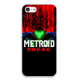 Чехол для iPhone 5/5S матовый с принтом Metroid Dread Самус Аран и потеки крови в Новосибирске, Силикон | Область печати: задняя сторона чехла, без боковых панелей | aran | dread | mercurysteam | metroid | nintendo | samus | samus aran | самус аран