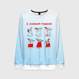 Женский свитшот 3D с принтом Дед Мороз пьет красное в Новосибирске, 100% полиэстер с мягким внутренним слоем | круглый вырез горловины, мягкая резинка на манжетах и поясе, свободная посадка по фигуре | дед мороз | дед пьет красное | дедушка мороз | красное | напиток | новый год | праздник | прикол про новый год | рождество
