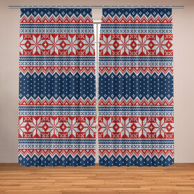 Фотошторы с принтом Knitted Pattern в Новосибирске, Блэкаут (светозащита 90%) / Габардин (светозащита 40% | 2 полотна шириной по 145 см; Высота 200-300 см; Крепление: шторная лента (на крючки); | background | christmas | holiday | knitted pattern | new year | pattern | snowflakes | texture | вязаный узор | новый год | паттерн | праздник | рождество | снежинки | текстура | узор | фон