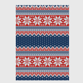 Скетчбук с принтом Knitted Pattern в Новосибирске, 100% бумага
 | 48 листов, плотность листов — 100 г/м2, плотность картонной обложки — 250 г/м2. Листы скреплены сверху удобной пружинной спиралью | Тематика изображения на принте: background | christmas | holiday | knitted pattern | new year | pattern | snowflakes | texture | вязаный узор | новый год | паттерн | праздник | рождество | снежинки | текстура | узор | фон