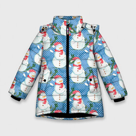 Зимняя куртка для девочек 3D с принтом Много снеговиков в Новосибирске, ткань верха — 100% полиэстер; подклад — 100% полиэстер, утеплитель — 100% полиэстер. | длина ниже бедра, удлиненная спинка, воротник стойка и отстегивающийся капюшон. Есть боковые карманы с листочкой на кнопках, утяжки по низу изделия и внутренний карман на молнии. 

Предусмотрены светоотражающий принт на спинке, радужный светоотражающий элемент на пуллере молнии и на резинке для утяжки. | 2022 | год тигра | новый год | новый год 2022 | символ года | тигр | тигренок | тигрица | тигры