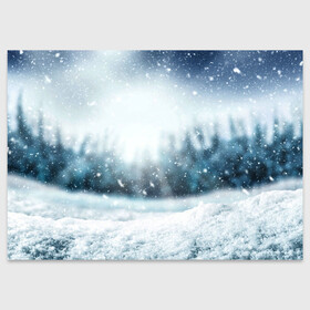 Поздравительная открытка с принтом МОРОЗНАЯ СВЕЖЕСТЬ | МЕТЕЛЬ в Новосибирске, 100% бумага | плотность бумаги 280 г/м2, матовая, на обратной стороне линовка и место для марки
 | 2022 | christmas | cold | merry | new | snow | winter | year | буря | год | елка | елки | ель | зима | лес | метель | мороз | новый | рождество | снег | снежинка | снежинки | снежная | холод
