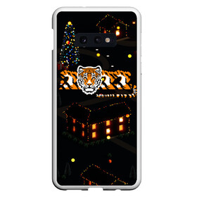 Чехол для Samsung S10E с принтом Ночной новогодний город 2022 год тигра в Новосибирске, Силикон | Область печати: задняя сторона чехла, без боковых панелей | 2022 | год тигра | новый год | новый год 2022 | символ года | тигр | тигренок | тигрица | тигры