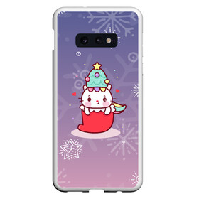 Чехол для Samsung S10E с принтом Happy New Year 2022. Сat 1 в Новосибирске, Силикон | Область печати: задняя сторона чехла, без боковых панелей | 2022 | 22 | cat | happy new year | holiday | new year | гирлянда | кот | котенок | новый год | праздник | рождество