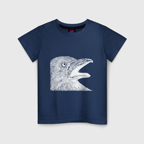 Детская футболка хлопок с принтом Крик белого ворона в Новосибирске, 100% хлопок | круглый вырез горловины, полуприлегающий силуэт, длина до линии бедер | белая ворона | ворон | ворона | депрессия | злая птичка | птица | птичка | рисунок | ярость