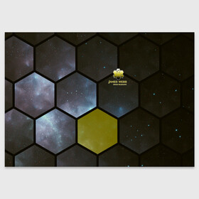 Поздравительная открытка с принтом JWST space cell theme в Новосибирске, 100% бумага | плотность бумаги 280 г/м2, матовая, на обратной стороне линовка и место для марки
 | Тематика изображения на принте: james webb | jwst | webb | астрономия | астрофизика | вселенная | галактика | джеймс уэбб | звезды | космос | наблюдения | наука | телескоп