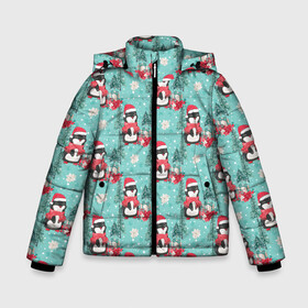 Зимняя куртка для мальчиков 3D с принтом Пингвинчики новый год в Новосибирске, ткань верха — 100% полиэстер; подклад — 100% полиэстер, утеплитель — 100% полиэстер | длина ниже бедра, удлиненная спинка, воротник стойка и отстегивающийся капюшон. Есть боковые карманы с листочкой на кнопках, утяжки по низу изделия и внутренний карман на молнии. 

Предусмотрены светоотражающий принт на спинке, радужный светоотражающий элемент на пуллере молнии и на резинке для утяжки | 2022 | год тигра | новый год | новый год 2022 | символ года | тигр | тигренок | тигрица | тигры