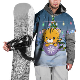 Накидка на куртку 3D с принтом Тигренок 2022 в кружке в Новосибирске, 100% полиэстер |  | Тематика изображения на принте: 2022 | год тигра | новый год | новый год 2022 | символ года | тигр | тигренок | тигрица | тигры