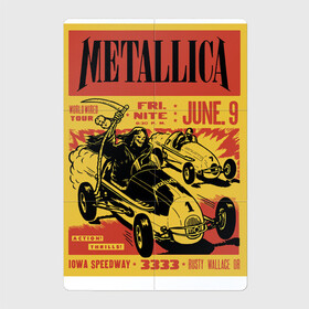 Магнитный плакат 2Х3 с принтом Metallica - Iowa Speedway playbill в Новосибирске, Полимерный материал с магнитным слоем | 6 деталей размером 9*9 см | car | death | group | hard rock | hype | metallica | music | skull | speed | thrash metal | usa | группа | металлика | музыка | скорость | сша | тяжёлый рок | череп
