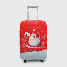 Чехол для чемодана 3D с принтом Дед Мороз с подарочным конвертом. в Новосибирске, 86% полиэфир, 14% спандекс | двустороннее нанесение принта, прорези для ручек и колес | 2022 | merry christmas | год тигра | дед мороз | зима близко | мороз | нг | новогодний | новогодний тигр | новогодняя символика | новый год | новый год 2022 | рождество | символ 2022 года | снег | снежинки | тигр