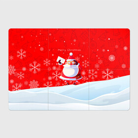 Магнитный плакат 3Х2 с принтом Дед Мороз с подарочным конвертом в Новосибирске, Полимерный материал с магнитным слоем | 6 деталей размером 9*9 см | 2022 | merry christmas | год тигра | дед мороз | зима близко | мороз | нг | новогодний | новогодний тигр | новогодняя символика | новый год | новый год 2022 | рождество | символ 2022 года | снег | снежинки | тигр