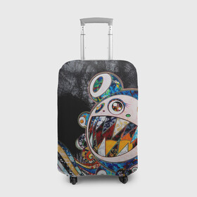 Чехол для чемодана 3D с принтом Стрит-арт Такаси Мураками в Новосибирске, 86% полиэфир, 14% спандекс | двустороннее нанесение принта, прорези для ручек и колес | картина | мураками | такаси мураками | такаши мураками | такеши мураками | японская живопись | японское искусство