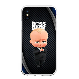 Чехол для iPhone XS Max матовый с принтом BOSS black blue в Новосибирске, Силикон | Область печати: задняя сторона чехла, без боковых панелей | baby | boss | boss baby | босс | босс молокосос | маленький босс | малыш | мальчик | молокосос | ребенок