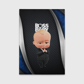Обложка для автодокументов с принтом BOSS black blue в Новосибирске, натуральная кожа |  размер 19,9*13 см; внутри 4 больших “конверта” для документов и один маленький отдел — туда идеально встанут права | Тематика изображения на принте: baby | boss | boss baby | босс | босс молокосос | маленький босс | малыш | мальчик | молокосос | ребенок