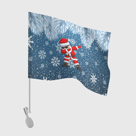 Флаг для автомобиля с принтом DAB SANTA | WINTER в Новосибирске, 100% полиэстер | Размер: 30*21 см | 2022 | christmas | dab | edm | new year | snow | winter | winter is coming | дэб | жест чихания | зима близко | наступающий год | новогодний | новый год | рождественский | рождество | рождество христово | с новым годом | святки