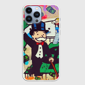 Чехол для iPhone 13 Pro Max с принтом Alec Monopoly ART в Новосибирске,  |  | алек монополи арт | баксы | бернарде мейдоффе | граффити | доллары | личный самолет | мужчина с усами | уличное искусство | художник алек