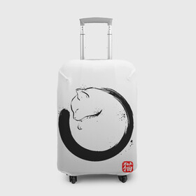 Чехол для чемодана 3D с принтом Котик на тебе спит в Новосибирске, 86% полиэфир, 14% спандекс | двустороннее нанесение принта, прорези для ручек и колес | cat | cats | киса | киска | кот | котенок | коты | кошечка | кошка | кошки | мем | мем с котом | феншуй