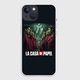 Чехол для iPhone 13 с принтом ПЕРСОНАЖИ БУМАЖНЫЙ ДОМ - LA CASA DE PAPEL в Новосибирске,  |  | Тематика изображения на принте: bella ciao | la casa de papel | бумажный дом | ла каса де | ла каса де папель | ла каса де пепел | лакаса | сериал | фильм