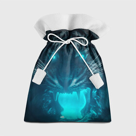 Подарочный 3D мешок с принтом Неоновый водяной тигр 2022 в Новосибирске, 100% полиэстер | Размер: 29*39 см | Тематика изображения на принте: 2022 | водяной тигр | неон | новый год | тигр