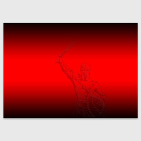 Поздравительная открытка с принтом Спартак Гладиатор Red Theme в Новосибирске, 100% бумага | плотность бумаги 280 г/м2, матовая, на обратной стороне линовка и место для марки
 | арена | гладиатор | джикия | кб | красно белые | москва | мясо | оукб | премьер лига | россия | рпл | спартак | спартак москва | футбол