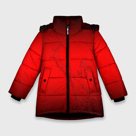 Зимняя куртка для девочек 3D с принтом Спартак Гладиатор Red Theme в Новосибирске, ткань верха — 100% полиэстер; подклад — 100% полиэстер, утеплитель — 100% полиэстер. | длина ниже бедра, удлиненная спинка, воротник стойка и отстегивающийся капюшон. Есть боковые карманы с листочкой на кнопках, утяжки по низу изделия и внутренний карман на молнии. 

Предусмотрены светоотражающий принт на спинке, радужный светоотражающий элемент на пуллере молнии и на резинке для утяжки. | арена | гладиатор | джикия | кб | красно белые | москва | мясо | оукб | премьер лига | россия | рпл | спартак | спартак москва | футбол