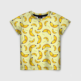 Детская футболка 3D с принтом Банановый Бум в Новосибирске, 100% гипоаллергенный полиэфир | прямой крой, круглый вырез горловины, длина до линии бедер, чуть спущенное плечо, ткань немного тянется | банан | банановый | бананы | паттерн | прикол | фрукты