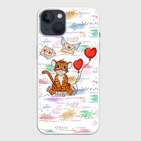 Чехол для iPhone 13 с принтом Милый влюбленный тигренок 2022 в Новосибирске,  |  | 2022 | год тигра | новый год | новый год 2022 | символ года | тигр | тигренок | тигрица | тигры