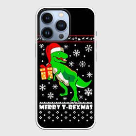 Чехол для iPhone 13 Pro с принтом Санта Юрского Периода в Новосибирске,  |  | christmas | dinosaur | merry t rexmas | new year | t rex | trex | динозавр | динозавр в шапочке | динозавр ти рекс | санта юрского периода | т рекс | тирекс | хищник