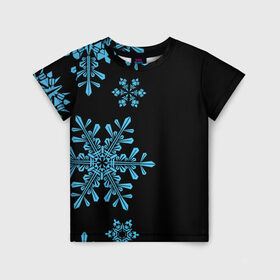 Детская футболка 3D с принтом Снежная Стена в Новосибирске, 100% гипоаллергенный полиэфир | прямой крой, круглый вырез горловины, длина до линии бедер, чуть спущенное плечо, ткань немного тянется | зима | новый год | снег | снегопад | снежинки
