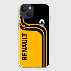 Чехол для iPhone 13 с принтом Renault Рено в Новосибирске,  |  | auto | car | france | renault | yellow | авто | автомобили | желтый | иномарки | машины | рено | тачки | техника | франция