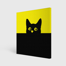 Холст квадратный с принтом Котик (голова кота) в Новосибирске, 100% ПВХ |  | cat | голова кота | для девушек | животное | кот | котик | подарок