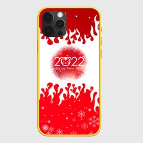 Чехол для iPhone 12 Pro с принтом Happy New Year Fire. в Новосибирске, силикон | область печати: задняя сторона чехла, без боковых панелей | 2022 | fire | happy new year | merry christmas | год тигра | зима близко | нг | новогодний | новогодний тигр | новогодняя символика | новый год | новый год 2022 | рождество | символ 2022 года | снег | снежинки | тигр