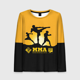 Женский лонгслив 3D с принтом ММА (Mixed Martial Arts) в Новосибирске, 100% полиэстер | длинные рукава, круглый вырез горловины, полуприлегающий силуэт | bellator | boxing | fight club | mixed martial arts | ufc | айкидо | беллатор | боевые искусства | боец | бои | бои без правил | бойцовский клуб | бокс | борьба | воин | джиуджитсу | дзюдо | единоборства | карате | кикбоксинг