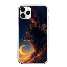 Чехол для iPhone 11 Pro матовый с принтом Ночной Волк Night Wolf в Новосибирске, Силикон |  | animal | moon | night | sky | stars | wolf | благородный | волк | животные | звезды | зверь | луна | небо | ночной | ночь | облака | тьма | хищник