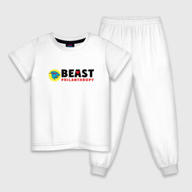 Детская пижама хлопок с принтом Mr Beast Philanthropy в Новосибирске, 100% хлопок |  брюки и футболка прямого кроя, без карманов, на брюках мягкая резинка на поясе и по низу штанин
 | arts | mr beast | youtube | арт | арты | блогеры | мистер бист | ютуб | ютуберы