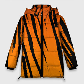 Женская зимняя куртка Oversize с принтом Шкура тигра (диагональ) в Новосибирске, верх — 100% полиэстер; подкладка — 100% полиэстер; утеплитель — 100% полиэстер | длина ниже бедра, силуэт Оверсайз. Есть воротник-стойка, отстегивающийся капюшон и ветрозащитная планка. 

Боковые карманы с листочкой на кнопках и внутренний карман на молнии | tiger | восточный тигр | год тигра | кошка | тигр | тигренок | хищник | шерсть тигра