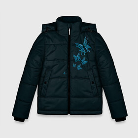 Зимняя куртка для мальчиков 3D с принтом Стая неоновых бабочек в Новосибирске, ткань верха — 100% полиэстер; подклад — 100% полиэстер, утеплитель — 100% полиэстер | длина ниже бедра, удлиненная спинка, воротник стойка и отстегивающийся капюшон. Есть боковые карманы с листочкой на кнопках, утяжки по низу изделия и внутренний карман на молнии. 

Предусмотрены светоотражающий принт на спинке, радужный светоотражающий элемент на пуллере молнии и на резинке для утяжки | бабочки | красота | насекомые | натуралист | необычные принты | неон | ночное | природа | светящиеся